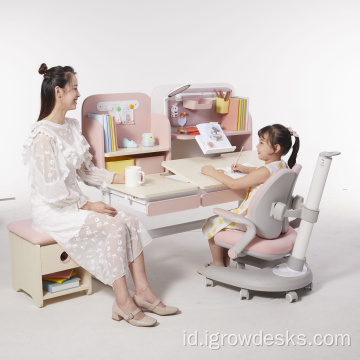 Meja furnitur anak -anak Meja belajar yang dapat disesuaikan